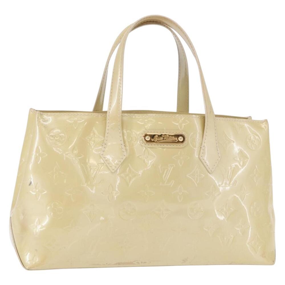 LOUIS VUITTON Monogram Vernis Wilshire PM Hand Bag Broncorail M91452 Auth 158632